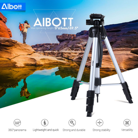 Albott 70" Travel Portable DSLR Camera Tripod Monopod Flexible Head for Canon Nikon with Carry Bag