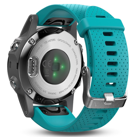 Garmin Fenix 5S - Silver with Turquoise Band