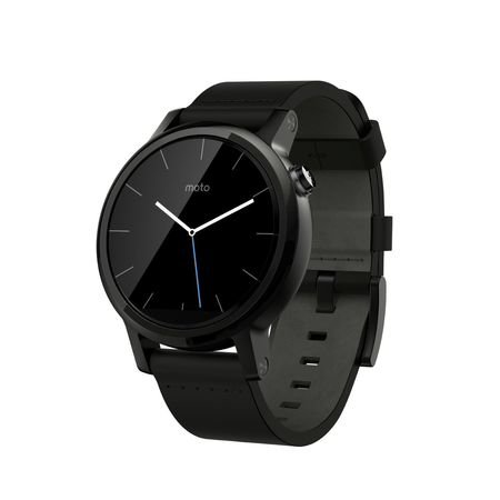 Motorola Moto 360 2nd Gen. Mens 42mm Smartwatch, Black with Black Leather