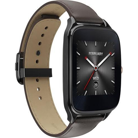 ASUS ZenWatch 2 Smartwatch 1.63" Stainless Steel - Gunmetal/Brown Leather Band (Certified Refurbished)