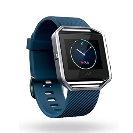 Fitbit Blaze Smart Fitness Watch, Blue, Silver, Large (US Version)