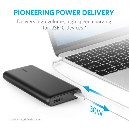 Anker PowerCore Speed 20000 PD Portable Charger, 20000mAh External Battery with USB Power Delivery (30W), Type-C, PowerIQ & VoltageBoost Technology for iPhone, iPad, Samsung Galaxy, Macbook 12" & more