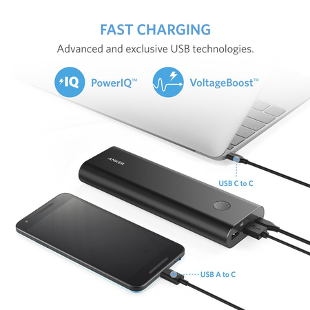 Anker PowerCore+ 20100 USB-C Ultra-High-Capacity Premium External Battery/Portable Charger/Power Bank with PowerPort+ 1 Wall Charger for Apple MacBook, iPhone, iPad, Samsung & more