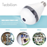 Security Camera Bulb Wifi System - TecBillion (Updated Version), Home Security Camera Light Bulb Wireless Outdoor, Wide 360 Degree Lens Video Digital Wifi Indoor Security IP Dome Camera, White