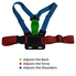 Chest Mount Harness for GoPro Cameras - Adjustable Body Strap Rig + 3-Way Adjustment Base with Aluminum Thumbscrew Kit - Fits ALL Go Pro Hero Models, HERO4, HERO3+ Black Edition