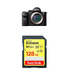 Máy ảnh Sony a7S II ILCE7SM2/B 12.2 MP E-mount Camera with Full-Frame Sensor, Black and SanDisk Extreme 128GB SDXC UHS-I Card