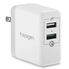 Ổ cắm 2 cổng Spigen Essential F207 Quick Charge 3.0 Travel Charger w/ 2-Ports - White - Box Packaging