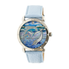 Bertha Estella Mother of Pearl Dolphin Dial Light Blue Leather Ladies Watch BTHBR5102