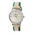 Boum Contraire Silver Dial Green and Beige Leather Ladies Watch BM2204