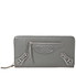 Balenciaga Classic Metallic Edge Continental Zip Wallet- Grey 390187 AQ40N 1320