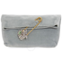 Burberry Ladies Small Pin Clutch In Velvet in Grey/Blue 4076426