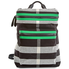 Burberry Men's Zip-top Leather Trim Canvas Check Backpack 4068231