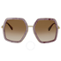 Gucci Brown Gradient Square Ladies Sunglasses GG 0106S 004 56 GG 0106S 004 56