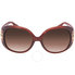 Ferragamo Brown Gradient Oval Sunglasses SF668 224 57