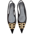 Balenciaga Ladies Black Knife Velvet Slingback Sandals 525965 W1GU0 1000