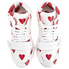 Burberry Ladies Lace Up Runway Red White Heart High-Top Sneakers 4078197