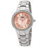 Burgi Silver-Tone Steel Pink Mother of Pearl Diamond Dial Ladies Watch BUR093PK