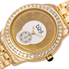 Burgi Silver and Gold Dial Gold-tone Steel Case Ladies Watch BUR106YG