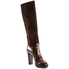 Tod's Womens High-Heeled Leather Boots in Fondant/Dark Brown XXW0OJ0C990GH12822