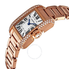 Cartier Tank Anglaise Silver Dial 18kt Rose Gold Diamond Ladies Watch WT100002
