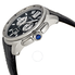 Cartier Calibre De  Black Dial Black Leather Men's Watch W7100060