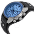 Fossil Blue Glass Chronograph Black Leather Strap Men's Watch CH2564