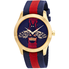 Gucci G-Timeless Blue and Red Dial wth an Embroidered Bee Ladies Watch YA1264061