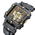 JBW Phantom Black Chronograph Crystal Dial Black IP Steel Diamond Men's Watch JB-6215-238-F
