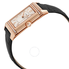 Jaeger LeCoultre Grande Reverso Silver Dial 18kt Rose Gold Black Leather Ladies Watch Q3202421