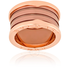 Bvlgari B.Zero1 18K Pink Gold Bronze Ceramic Ring - Size 7 349202