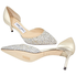 Jimmy Choo ESTHER Champagne Coarse Glitter Fabric and Metallic Pointed Pumps 194 ESTHER 60 QSZ CHAMPAGNE/CHAMPAG