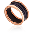 Bvlgari B.Zero1 4 Band 18K Pink Gold Black Ceramic Ring - Size 72 346530