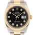 Rolex Datejust 36 Black Diamond Dial Men's Steel and 18k Yellow Gold Jubilee Watch 126203BKDO