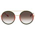Gucci Light Brown Shaded Round Ladies Sunglasses GG0061S 010 56