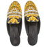 Versace Ladies Slipper Black in Yellow Flat Mule Slide Baroco DSR568C DVTBR5
