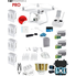 DJI Phantom 4 PRO Quadcopter Drone with 1-inch 20MP 4K Camera KIT + 4 Total DJI Batteries + 3 64GB Micro SDXC Cards + Card Reader 3.0 + Snap on Prop Guards